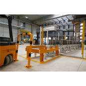 Anti-nudge hoop | removable | steel tube  76 mm | yellow / black | total width: 750 mm | height above ground: 650 mm